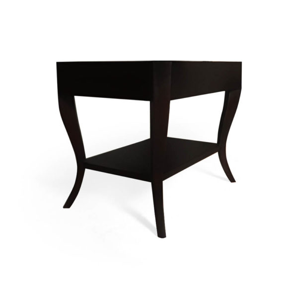 Marco Square Black Side Table UK with Shelf Beside View