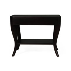 Marco Square Black Side Table UK with Shelf Front