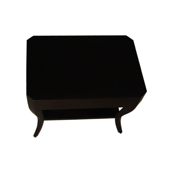 Marco Square Black Side Table UK with Shelf Top View
