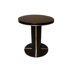 Zion Dark Brown Wooden with Gold Frame Side Table