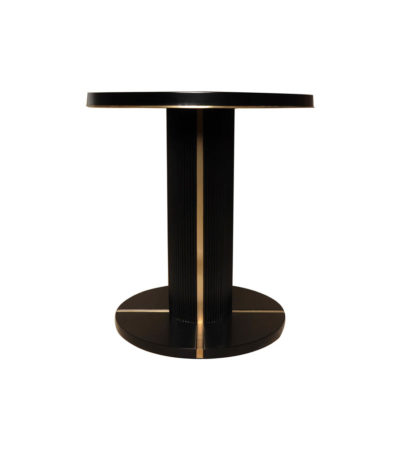 Zion Dark Brown Wooden with Gold Frame Side Table View