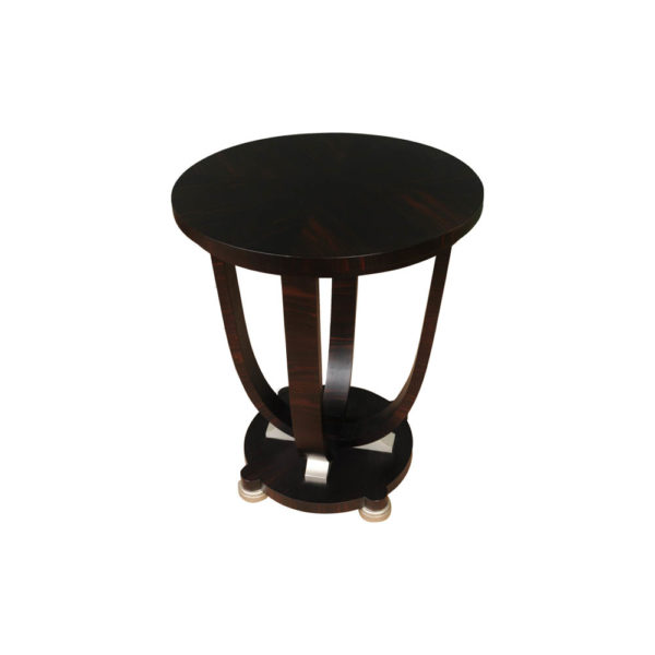 Sally Round Dark Brown Gloss Side Table Top View