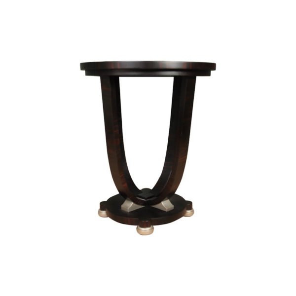 Sally Round Dark Brown Gloss Side Table View