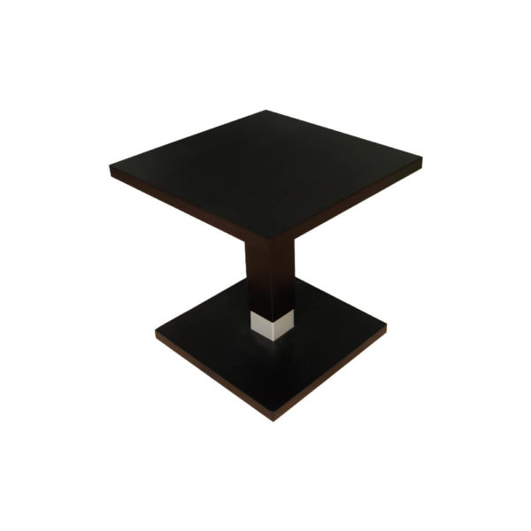 Scena Square Small Dark Wood Side Table Beside View