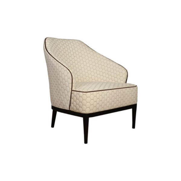 Sheila Upholstered High Backed Armchair Side View