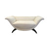 Tulip Upholstered Curved Shaped Sofa with Black Legs 1