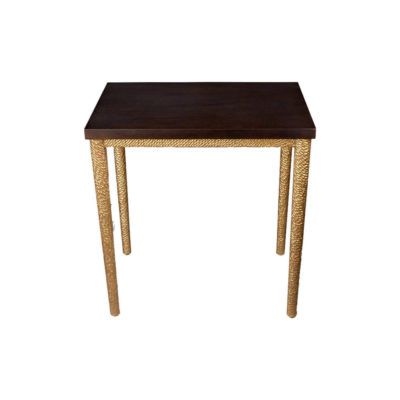 Amoir Small Brown Side Table With Golden Legs