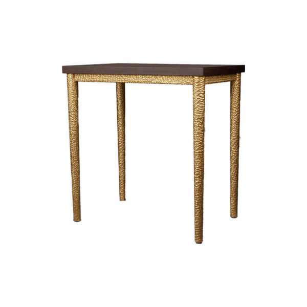 Amoir Small Brown Side Table With Golden Legs Beside View