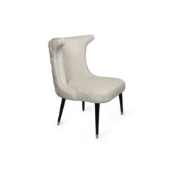 Akai Light Grey Upholstered Tufted Dining Chair