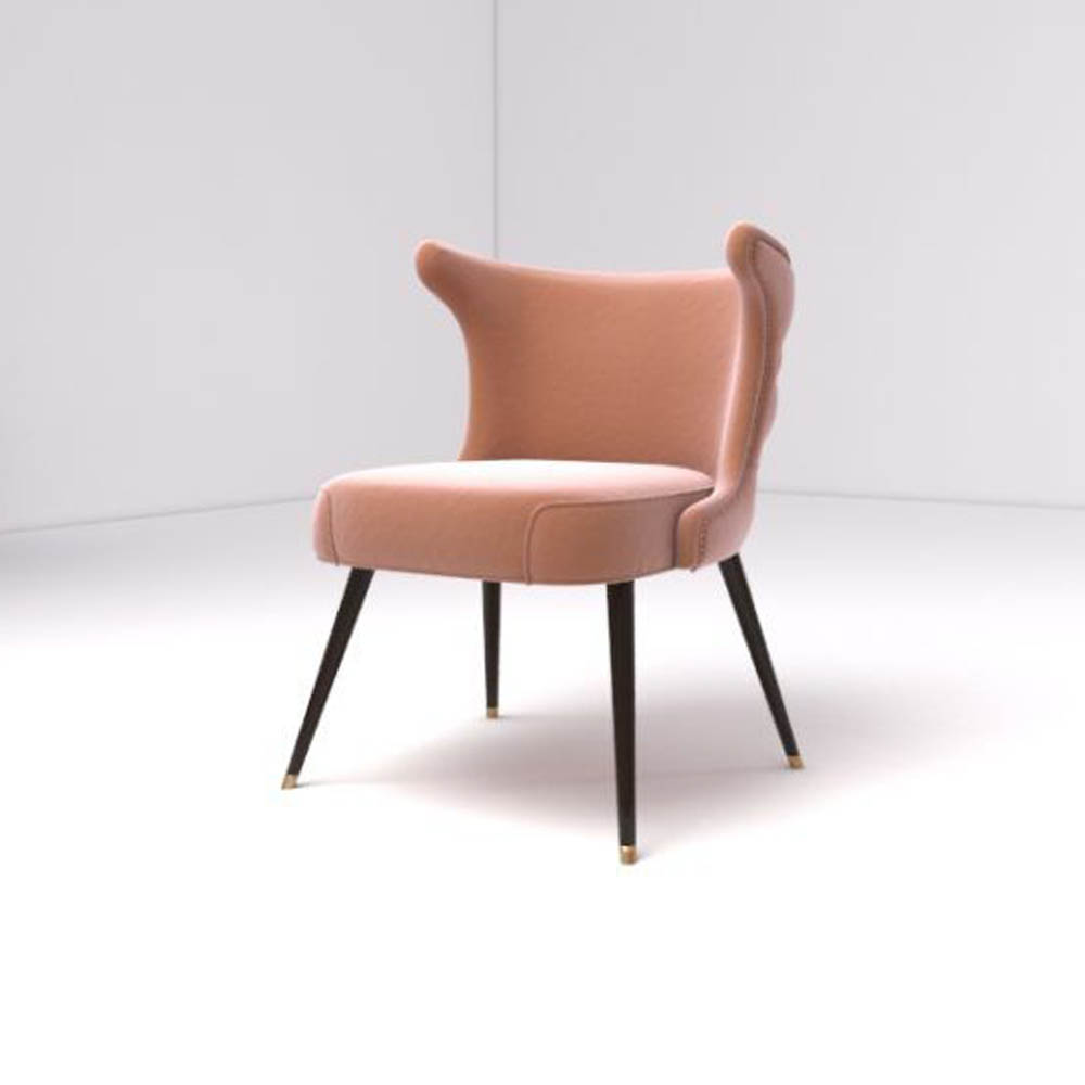 curved fabric dining chair i