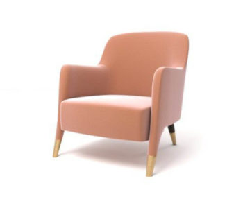 pink velvet armchair