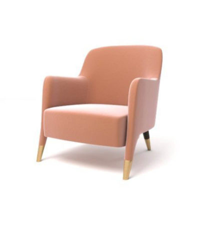 pink velvet armchair