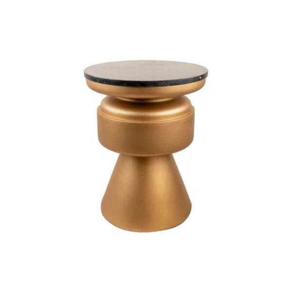 Bono Gold Circular Bedside Table with Drawer Back