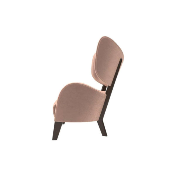 Boris Upholstered Tup Wing Back Armchair Left Side View
