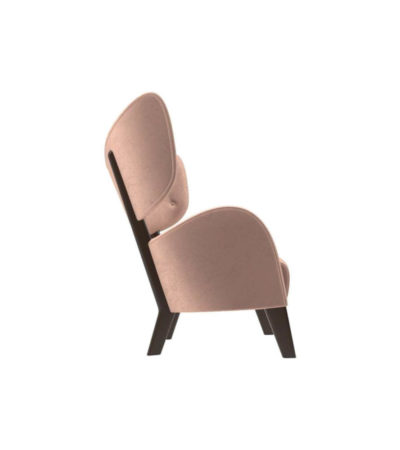 Boris Upholstered Tup Wing Back Armchair Right Side View