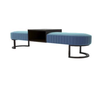 Charu Upholstered Bench with Curved Legs Side