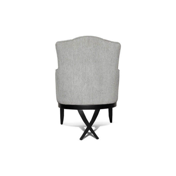 Cross Upholstered Tufted Armchair Grey Back