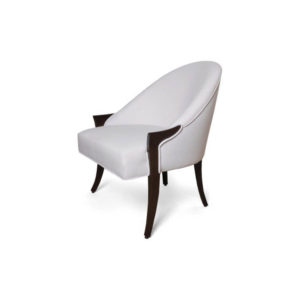 Elisa Upholstered Armchair Wooden Arms Left Side View