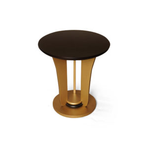 Fido Wooden Dark Brown and Gold Side Table