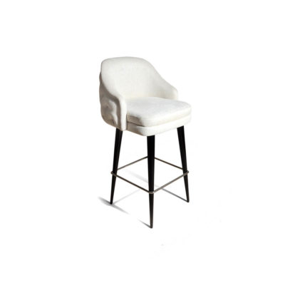 Finess Upholstered Wood and Stainless Steel Bar Stool Side