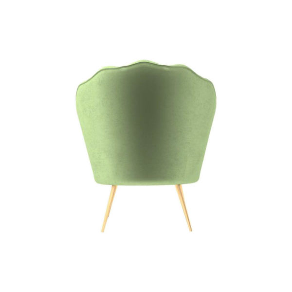 Flower Upholstered Accent Armchair Back View