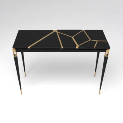 Ida Wood and Stainless Black Console Table