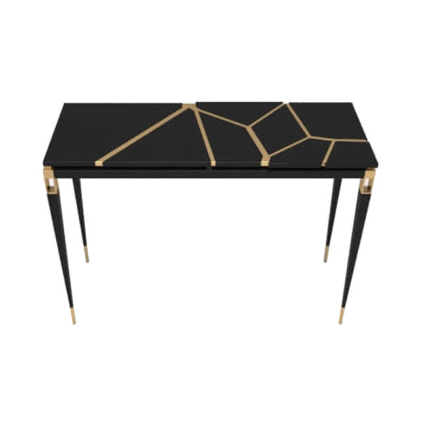 Ida Wood and Stainless Black Console Table G