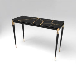 Ida Wood and Stainless Black Console Table View