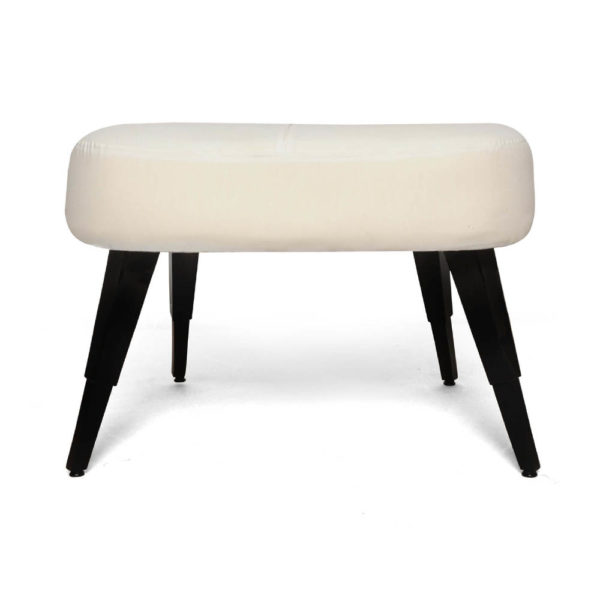 Keda Upholstered Pouf with Black Legs Back View