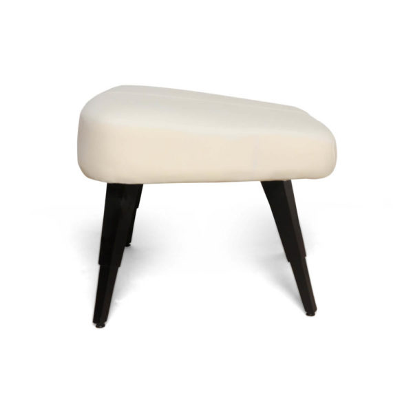 Keda Upholstered Pouf with Black Legs Right View