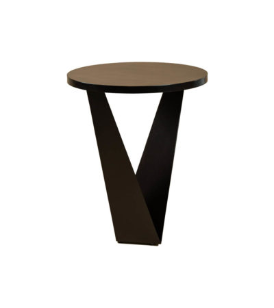 Luca Dark Brown Round V Shaped Side Table Front