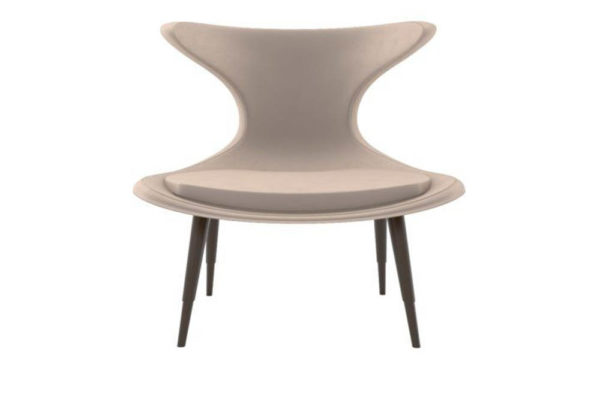 Lumi Upholstered Curved Accent Armless Chair