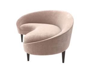 Nadine Upholstered with Curve Sofa Top View