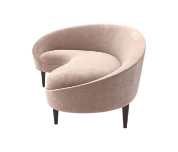 Nadine Upholstered with Curve Sofa Top View