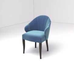 Olga Upholstered Stripped Curved Armchair Top View