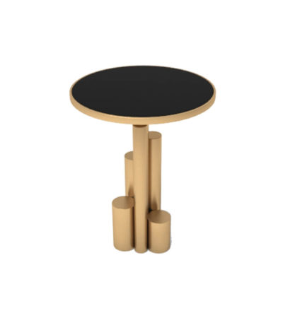 Olimpia Black and Gold Round Side Table