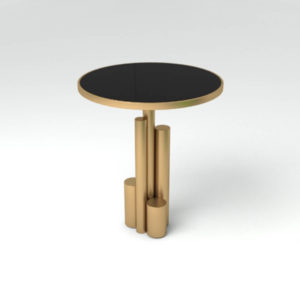 Olimpia Black and Gold Round Side Table Top