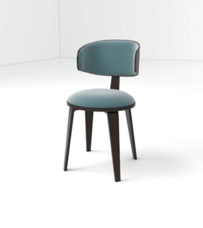 Oska Upholstered Winged Dining Chair Left