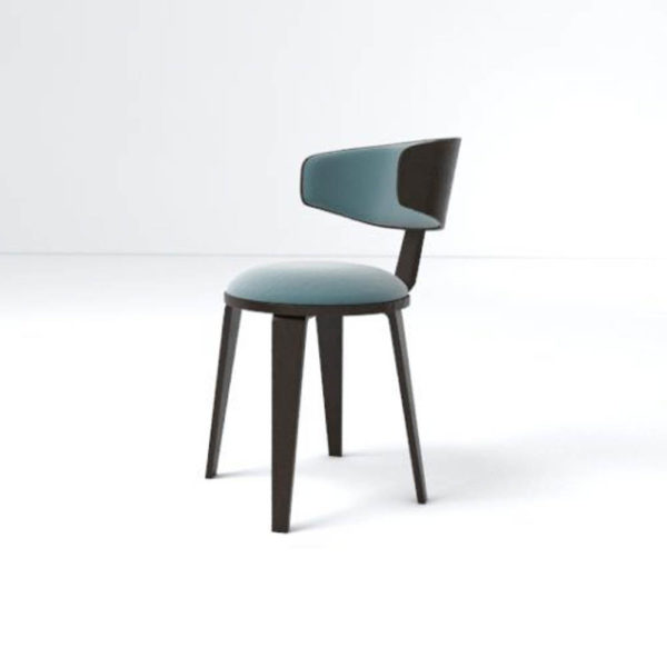 Oska Upholstered Winged Dining Chair Left Side View