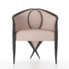 Oval Upholstered Wood Frame Armchair 6