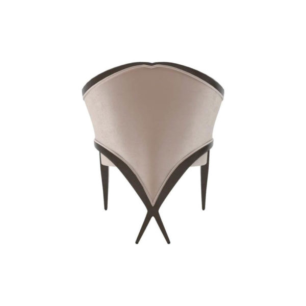 Oval Upholstered Wood Frame Armchair Back View