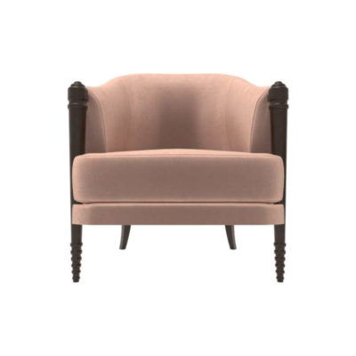 pink upholstered armchair
