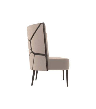 Roman Upholstered with Patterned High Back Accent Chair Right