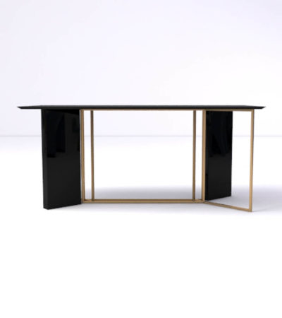 Santini Wooden with Stainless Steel Console Table Front View