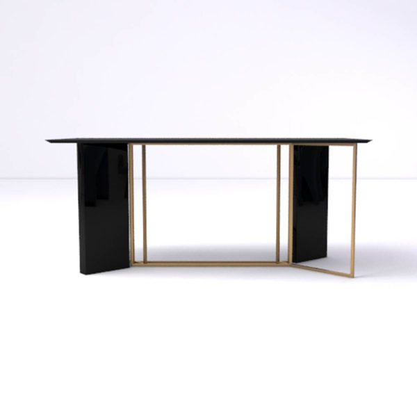 Santini Wooden with Stainless Steel Console Table Front View