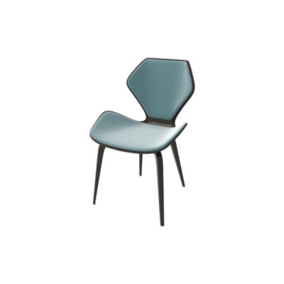 Scorpio Upholstered Winged with Wood Leg Dining Chair Left View