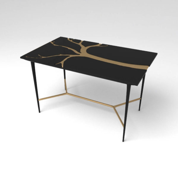 Tree Wooden and Metal Console Table