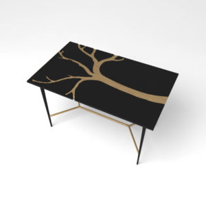 Tree Wooden and Metal Console Table Top