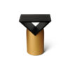 V Borma Round Dark Brown and Gold Cylinder Side Table 2