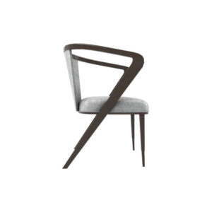 Zaria Upholstered Dining Chair with Armrest Right Side View